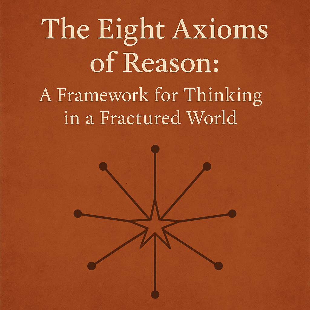 The cover features a starburst design with lines extending to points, set against a textured reddish-brown background, along with the title and subtitle in prominent, serif typography.