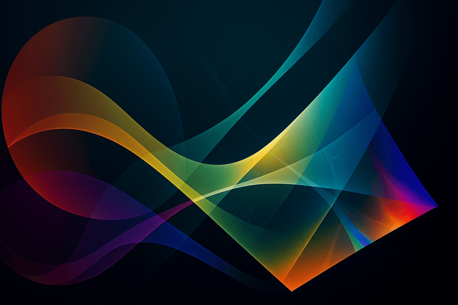 Abstract interplay of colors and shapes suggesting overlapping senses and filtered perception