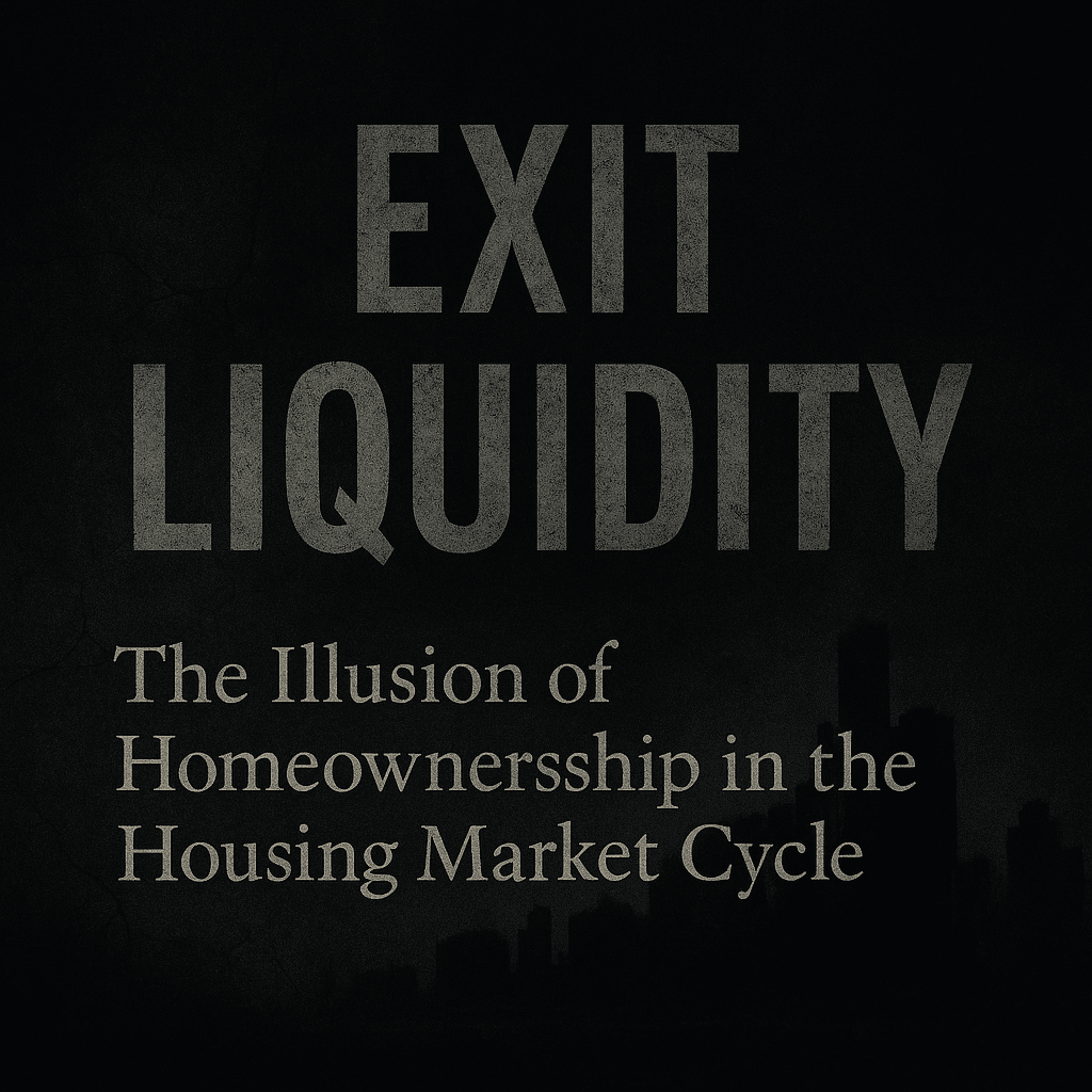 Cover artwork (cover.png) for the article titled Exit Liquidity: The Illusion of Homeownership in the West.