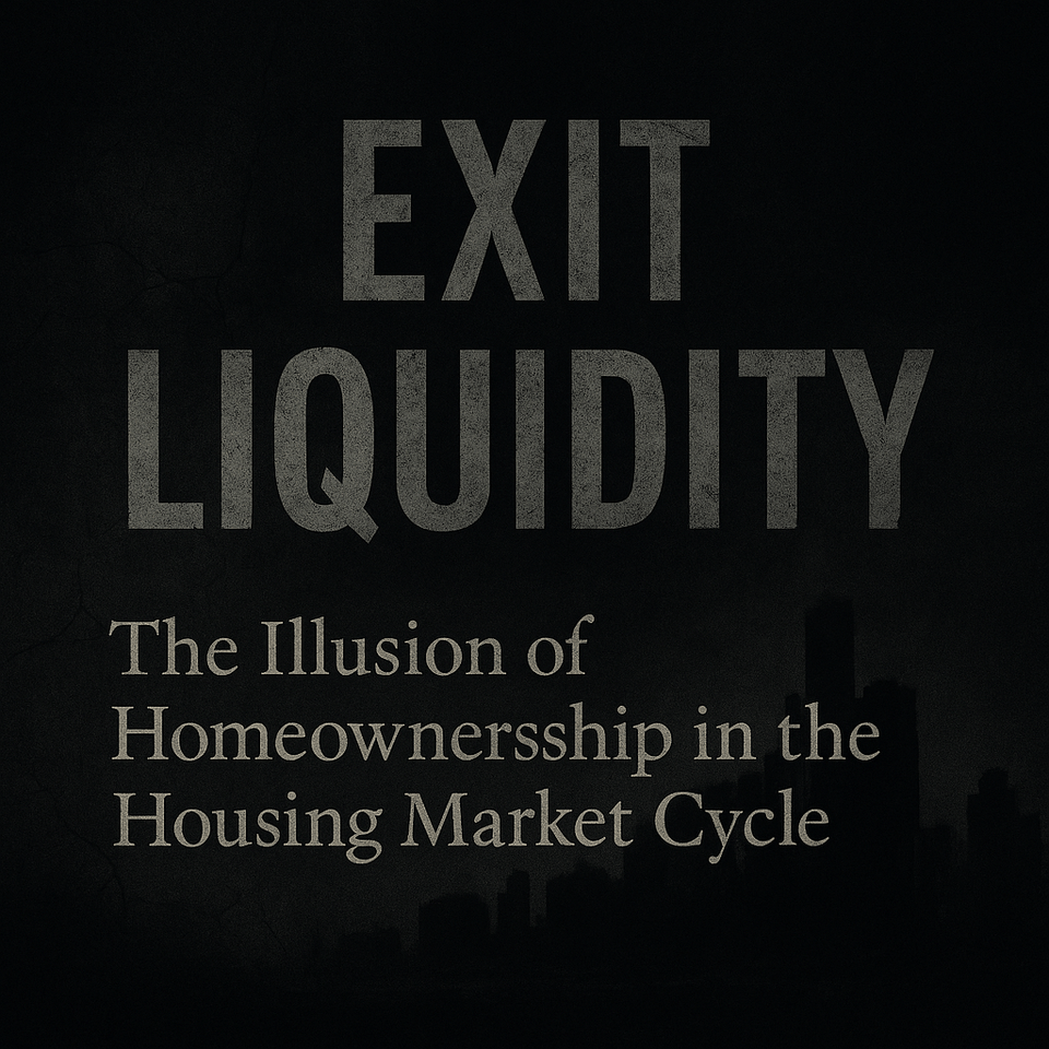 Cover artwork (cover.png) for the article titled Exit Liquidity: The Illusion of Homeownership in the West.