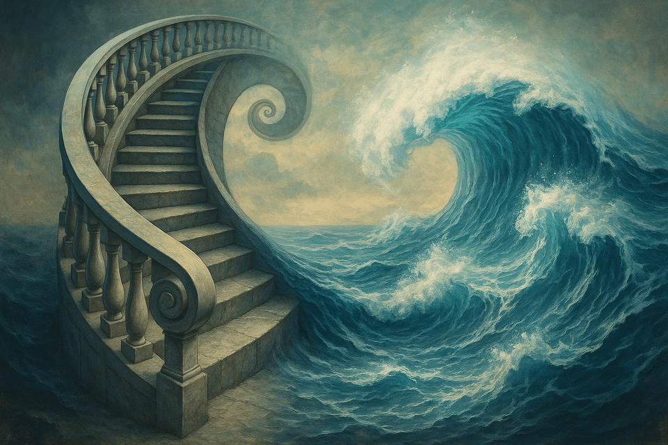 Cover artwork (cover.png) for the article titled The Script and the Rhythm: Understanding Wyckoff Mechanics and Elliott Waves.