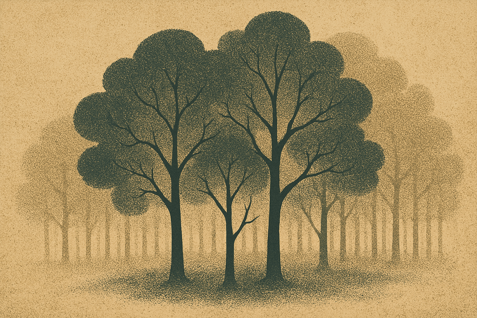 Cover artwork (cover.png) for the article titled How Many Trees Make a Forest? Truth, Relativity, and the Blurred Lines of Perception.