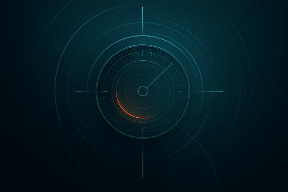 Abstract gauge with soft noise hinting at measurement uncertainty